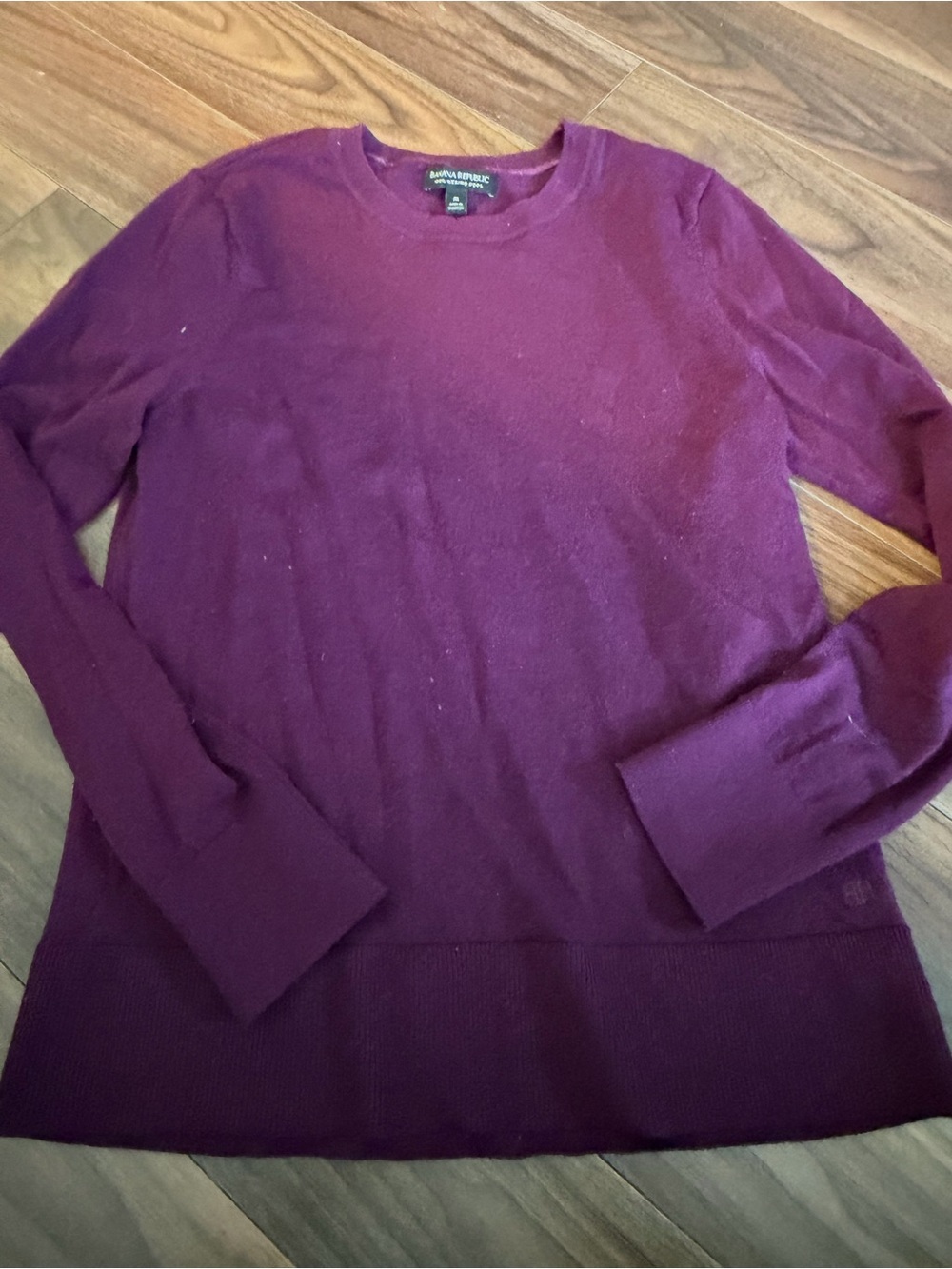Banana Republic Purple 100% Merino Wool Crewneck Sweater Medium
